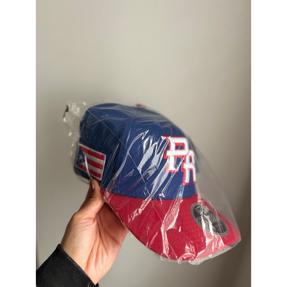 NWT Men's New Era Puerto‎ Rico Baseball Classic M-Crown Flex Hat – Blue/Red